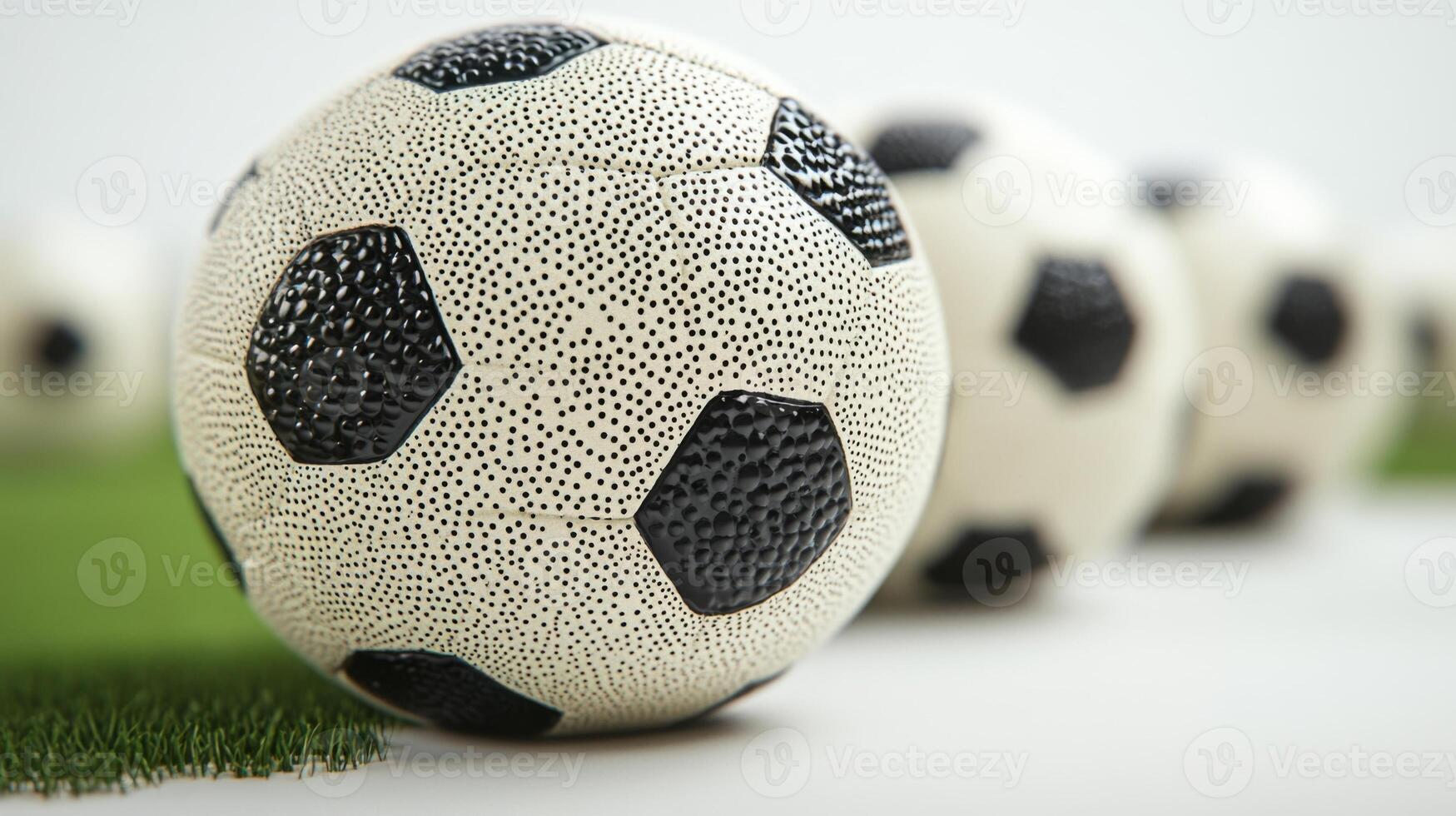 Close-up of a Soccer Ball with Dotted Pattern photo
