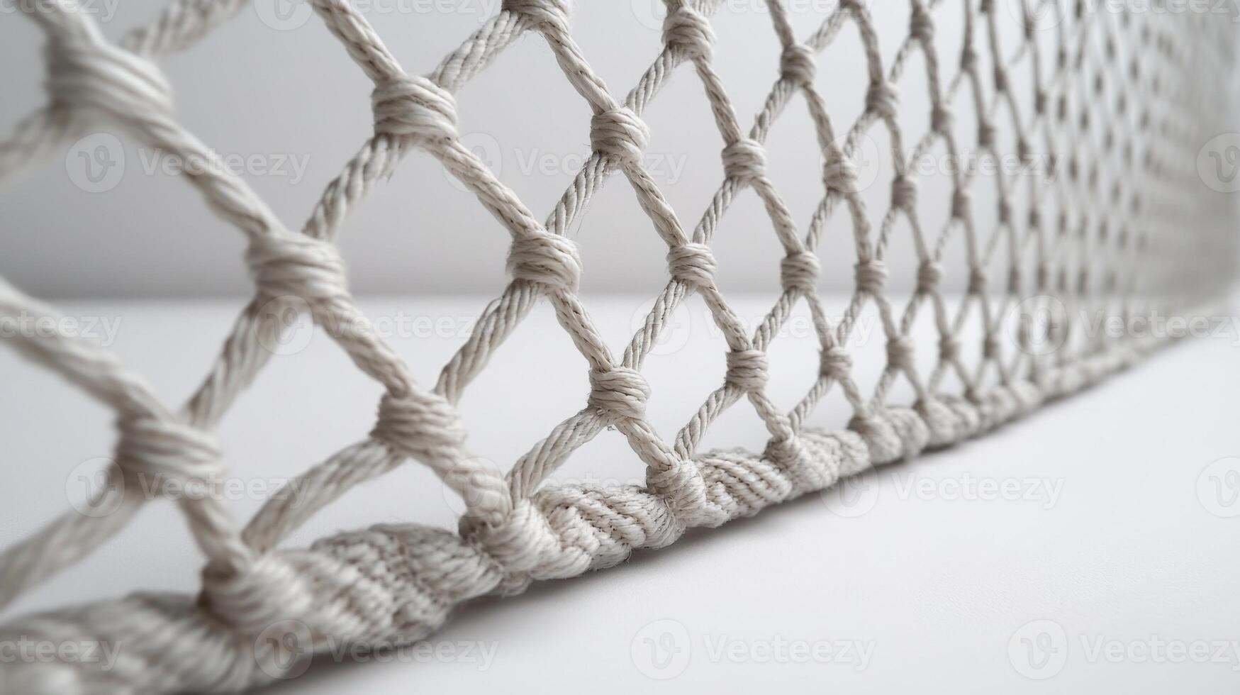 A close up of a rope net photo