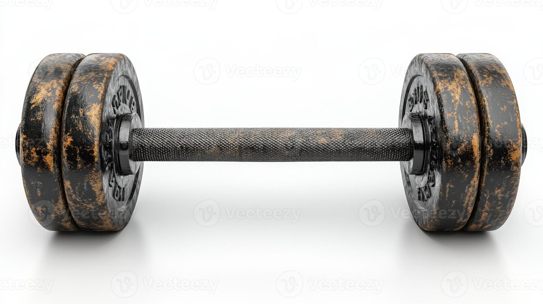 Vintage Weathered Dumbbell for Strength Training photo