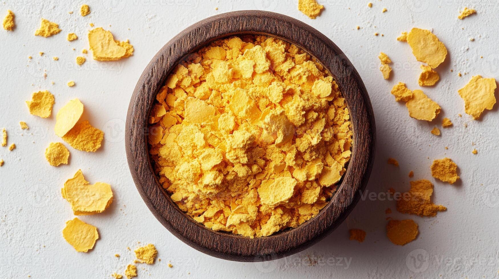 Dried Egg Yolk Flakes in Wooden Bowl photo