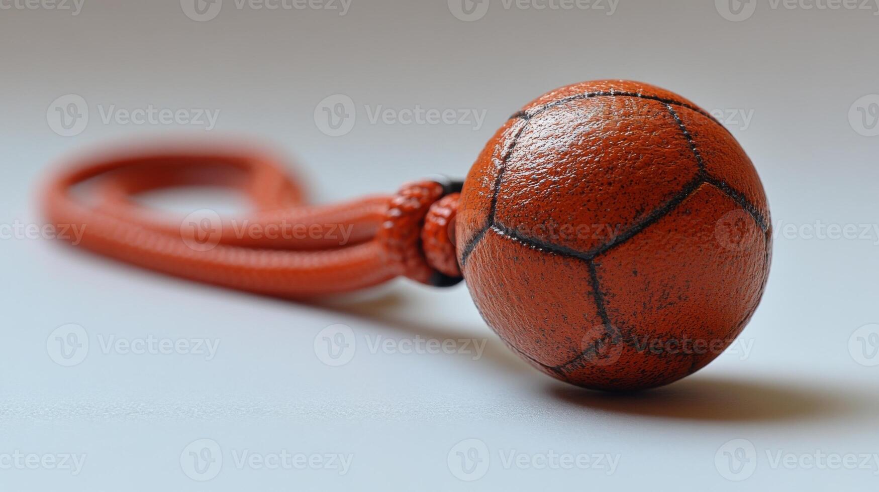 Orange Leather Soccer Ball Keychain photo