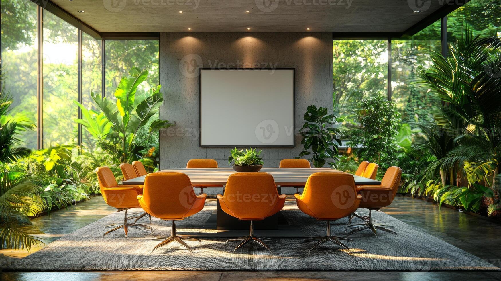 Modern Tropical Office Meeting Room Design photo
