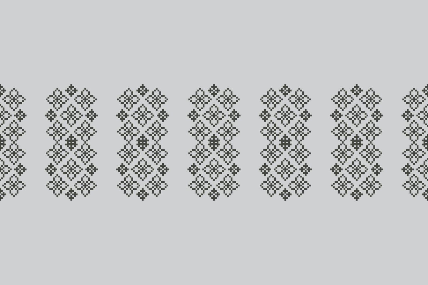 Decoaration of ethnic pattern gray grey color background motif fabric pattern. vector
