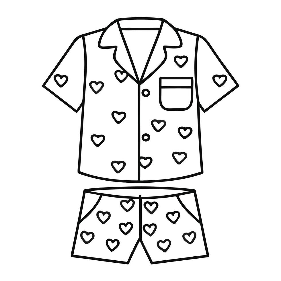 Hand-Drawn Pajama Set Sketch Simple and Elegant Sleepwear Design vector