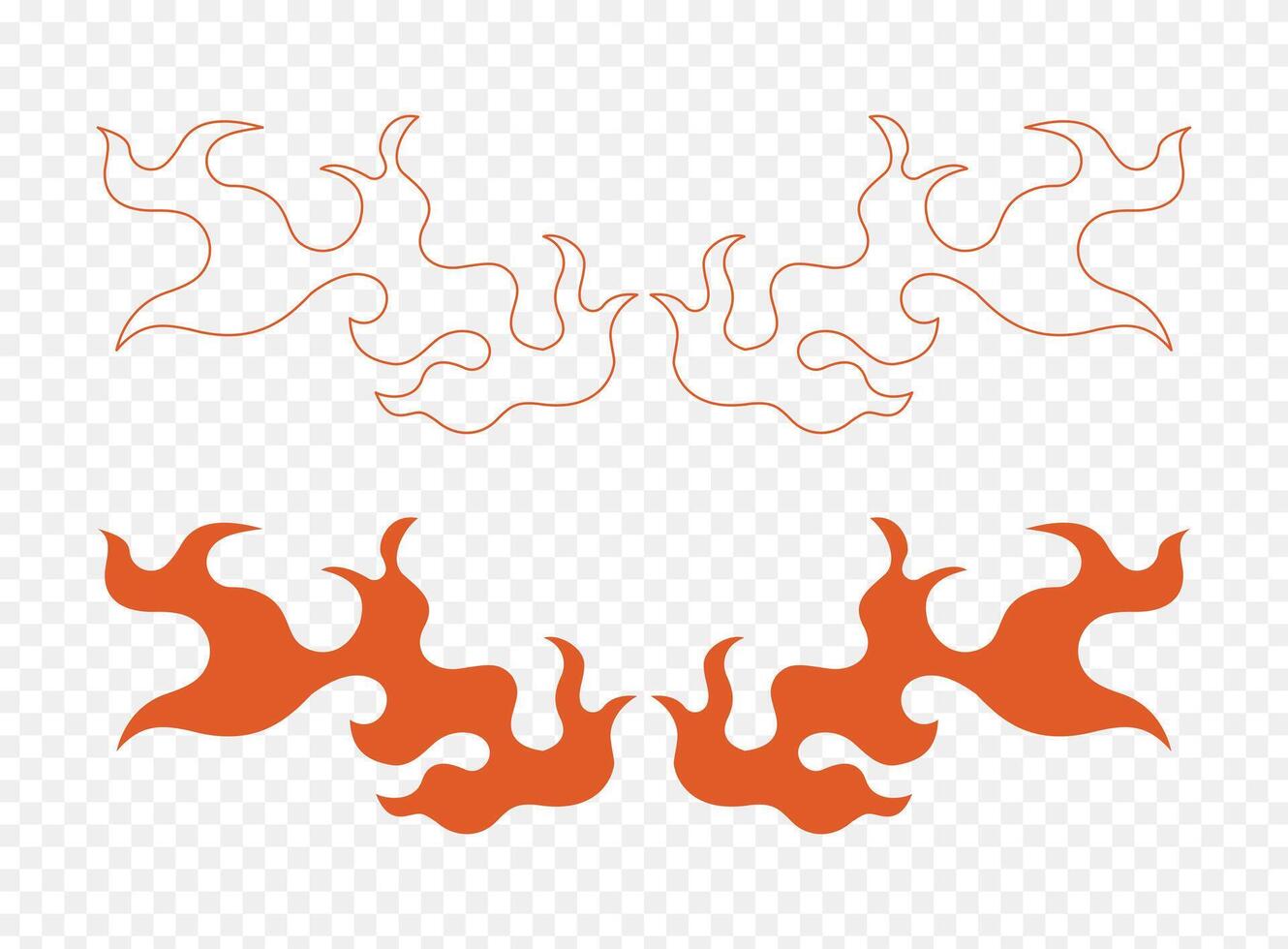 Abstract neo tribal element. Flames and fire design. Aesthetic y2k cyber gothic style. illustration. vector