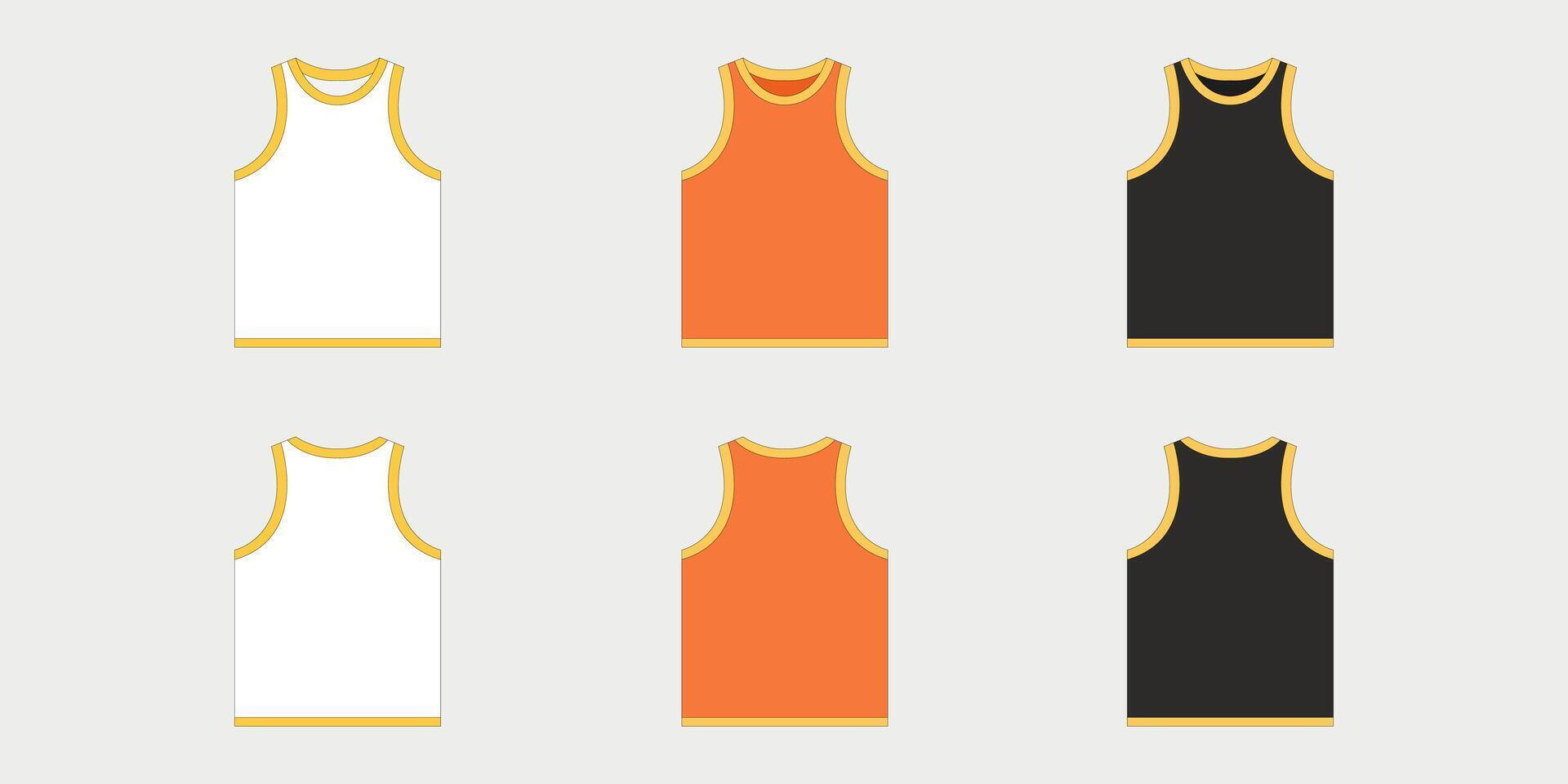 Tank top fashion mockup template. Front and back view. illustration vector