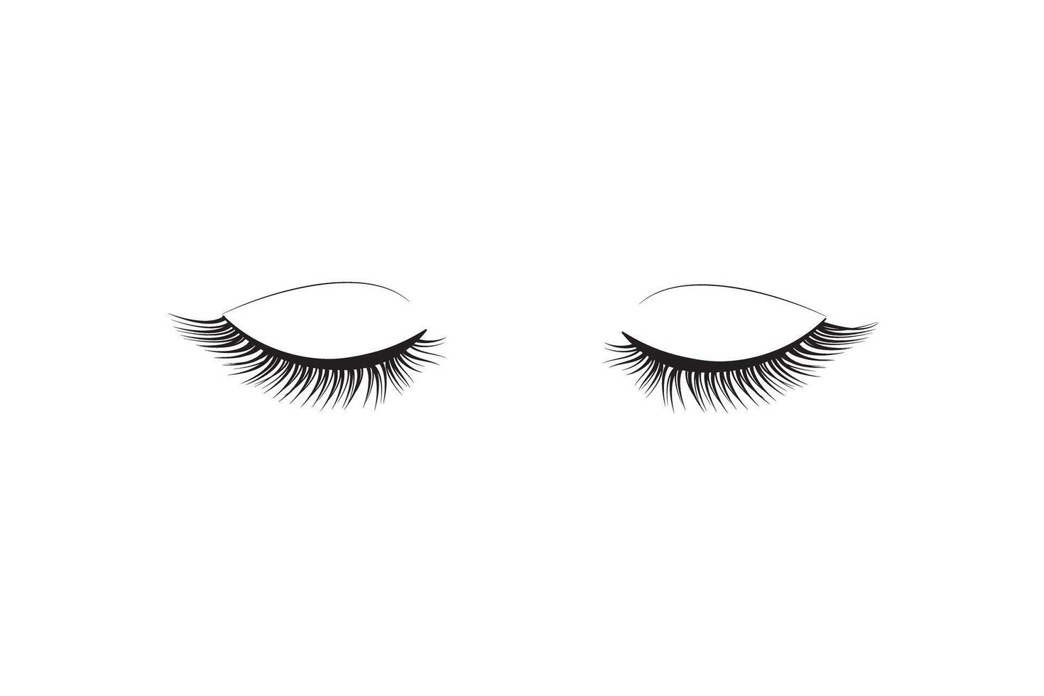black two eyelashes extension icon on white background. concept of emblem for services make-up in the beauty salon for young girl. unusual flat trend modern logotype graphic art design symbol vector