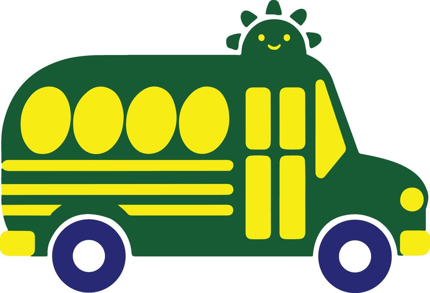 Realistic School Bus Digital Art vector