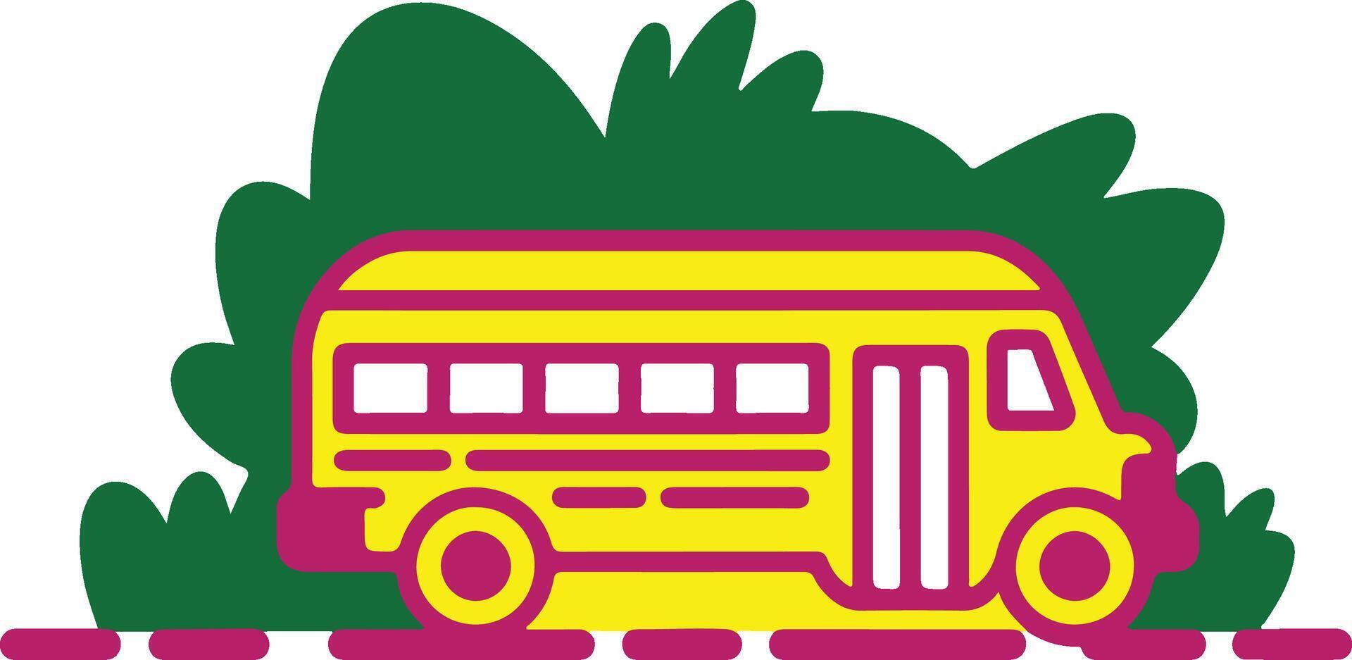 Minimalist School Bus Drawing vector