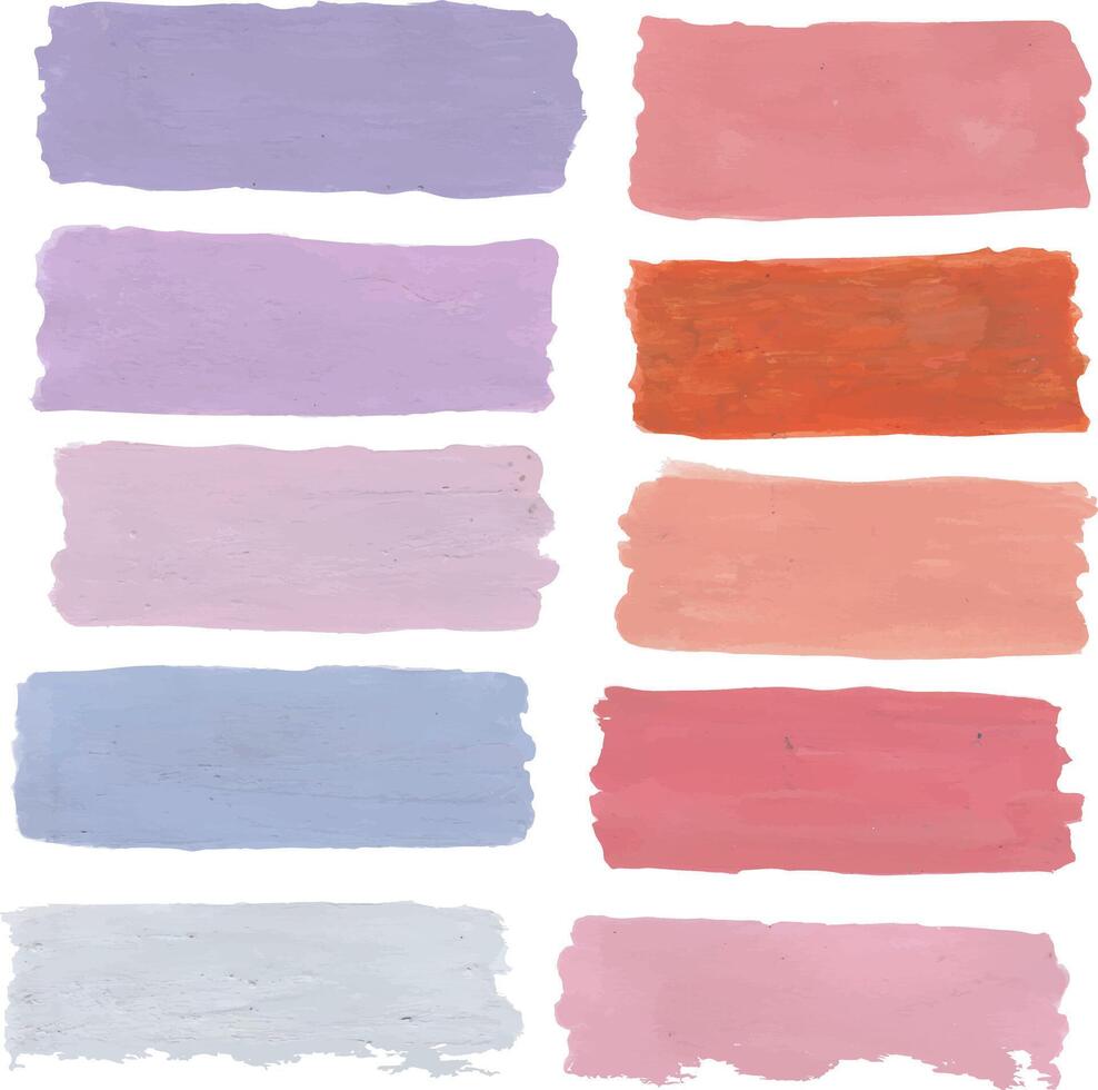 a set of pastel paint colors strokes vector