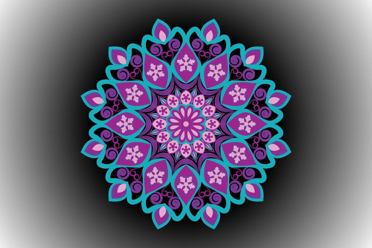 Intricate Mandala Design with Floral and Geometric Elements vector