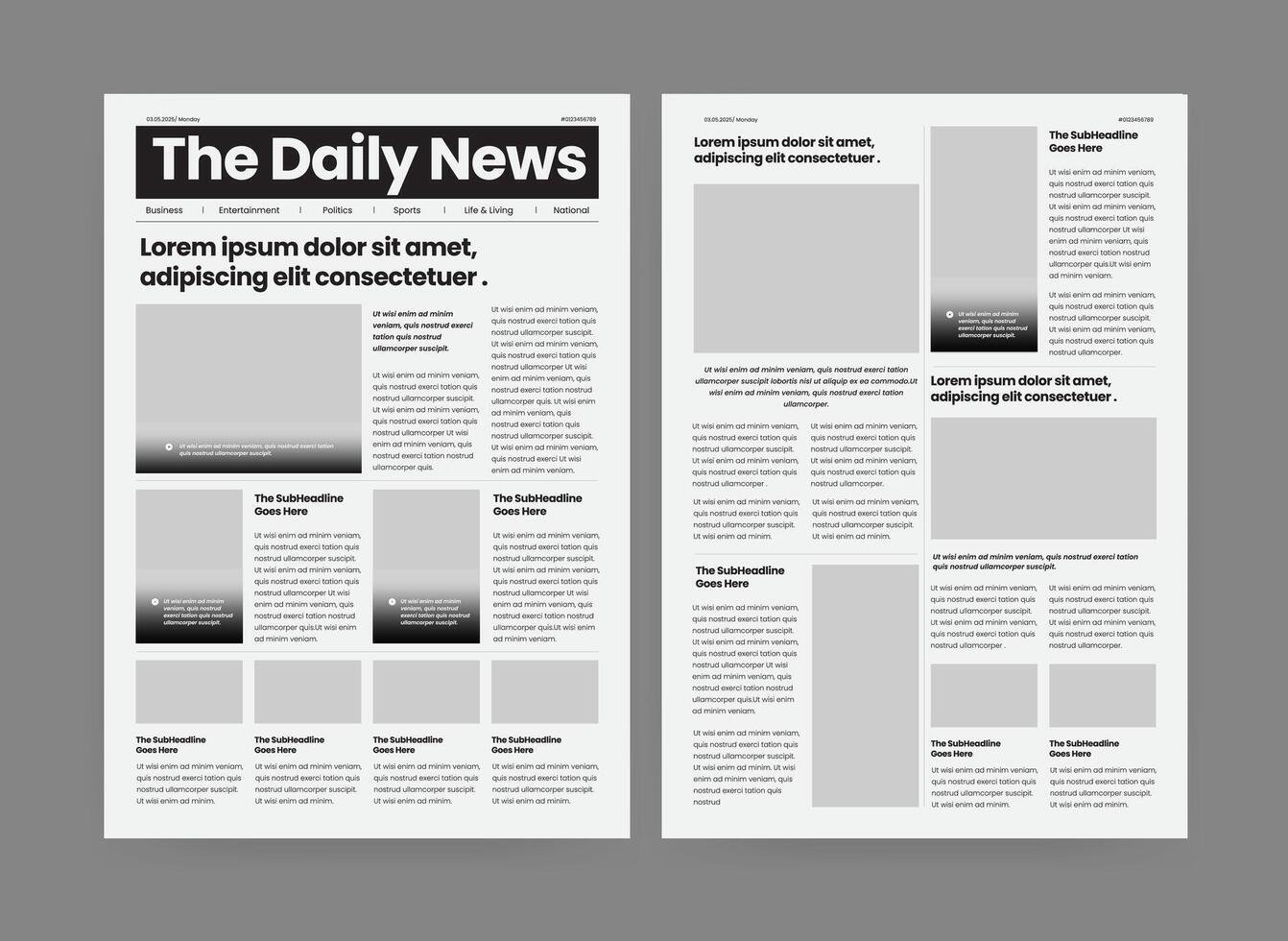 Newspaper Design, The Daily Newspaper Layout Template vector