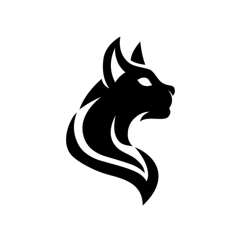 abstract silhouette cat head logo vector