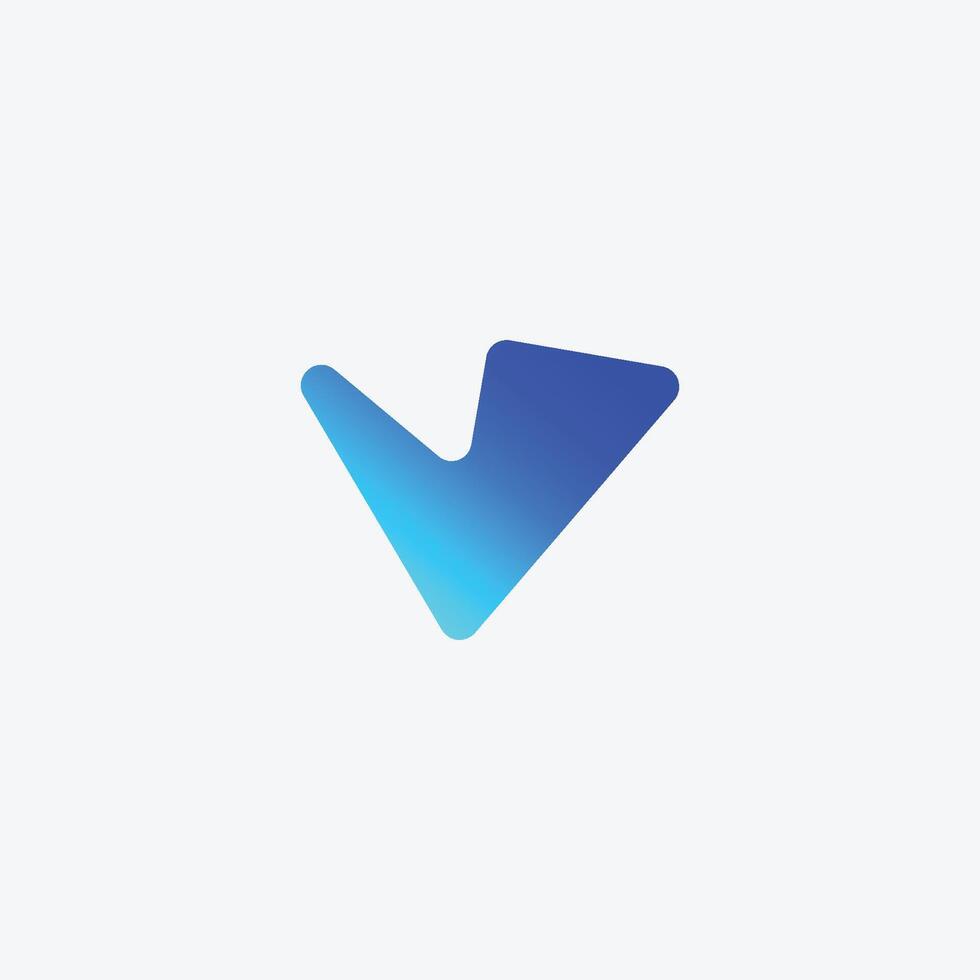 V letter modern tech logo design vector