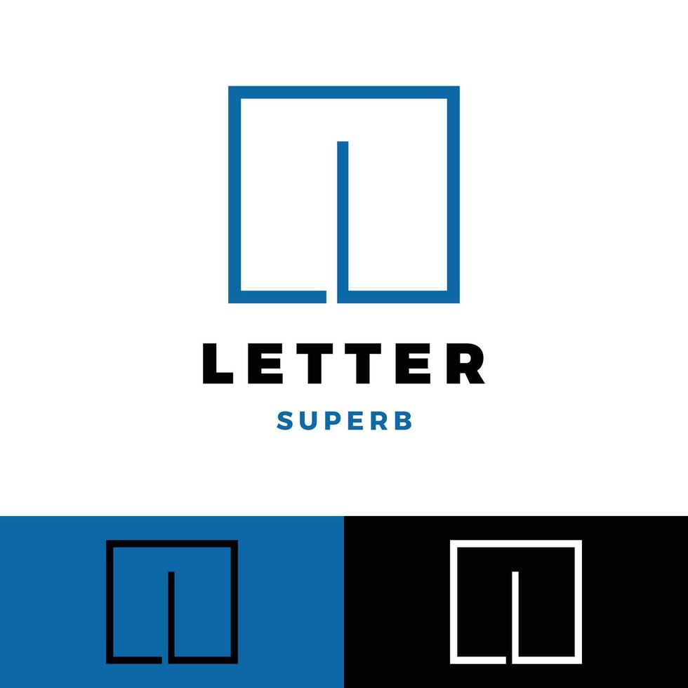 letter i square icon logo design template vector
