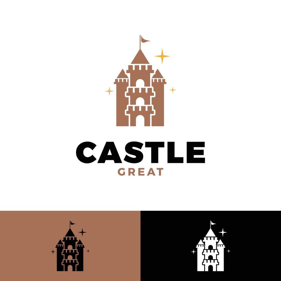 castle palace icon logo design template vector