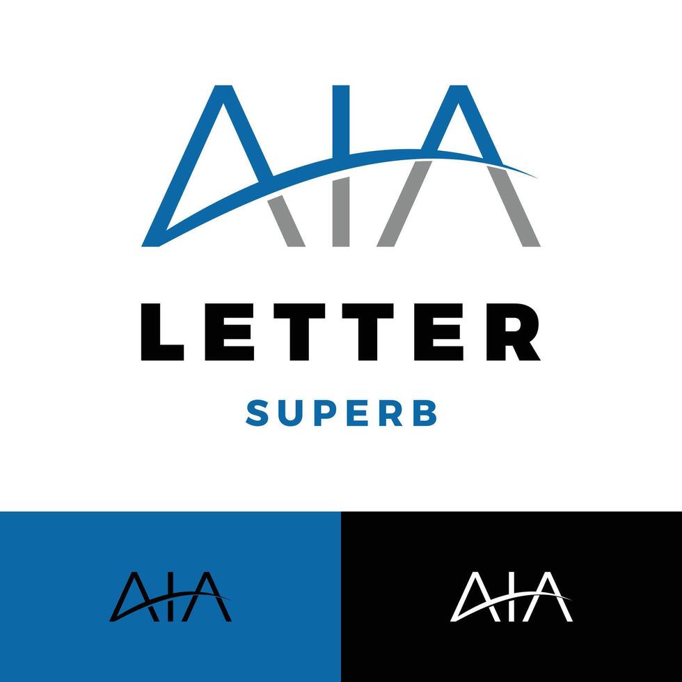 initial letter aia swoosh icon logo design template vector