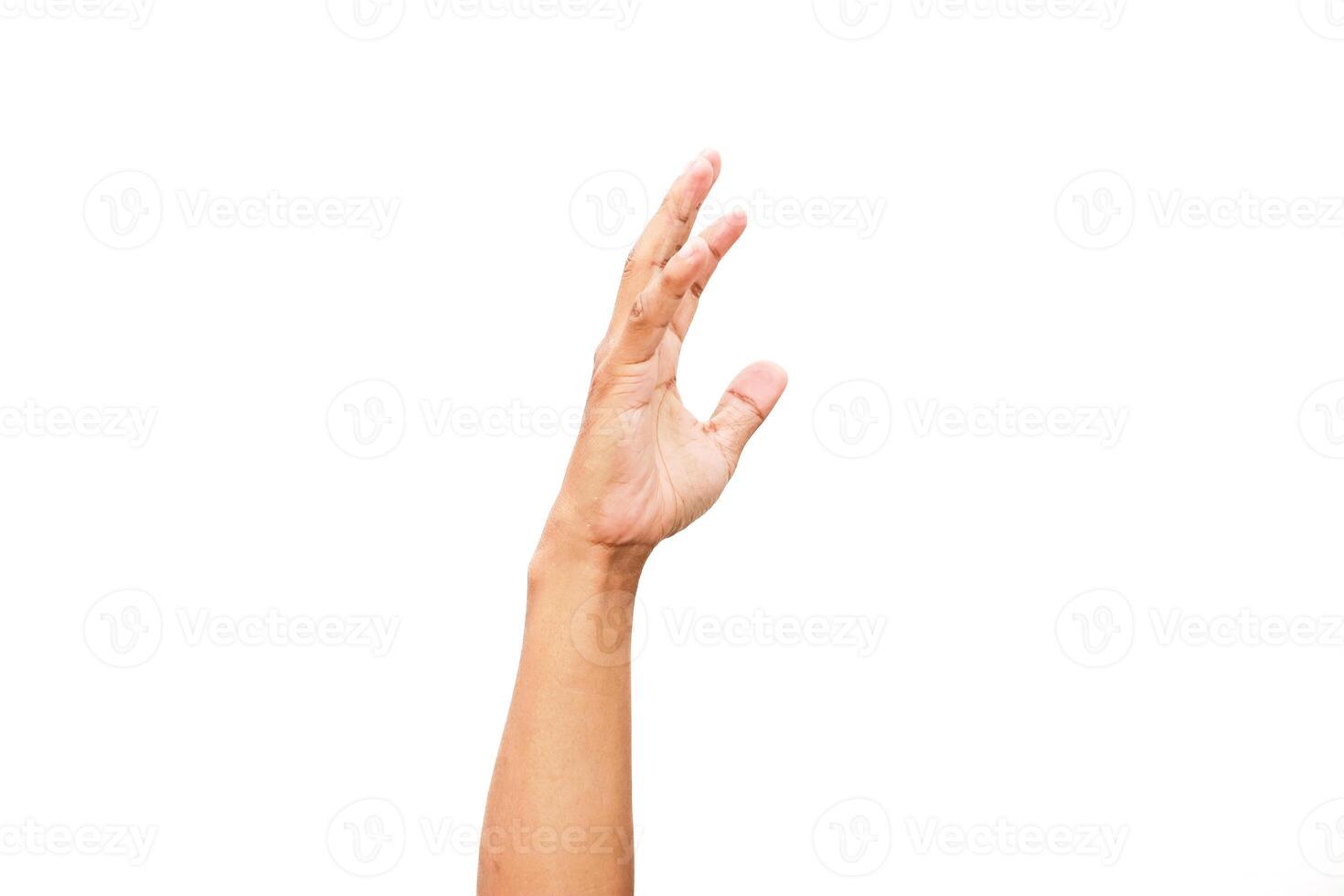 Hand and Arm Gesture on Isolated White Background Studio photo