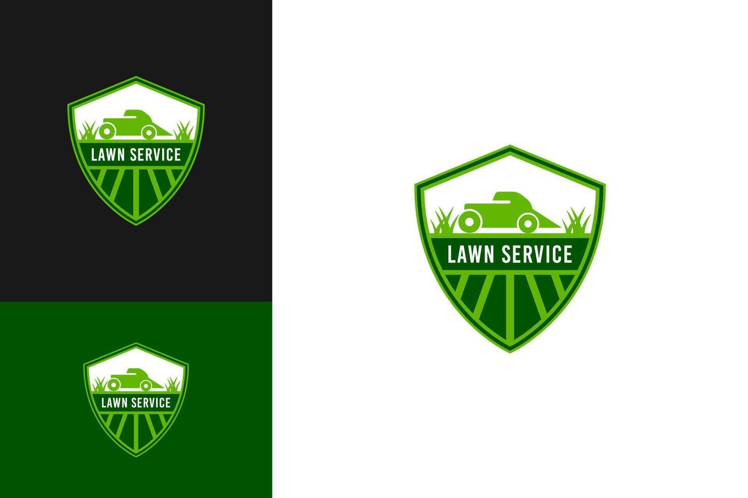 Badge landscaping service logo design template illustration vector