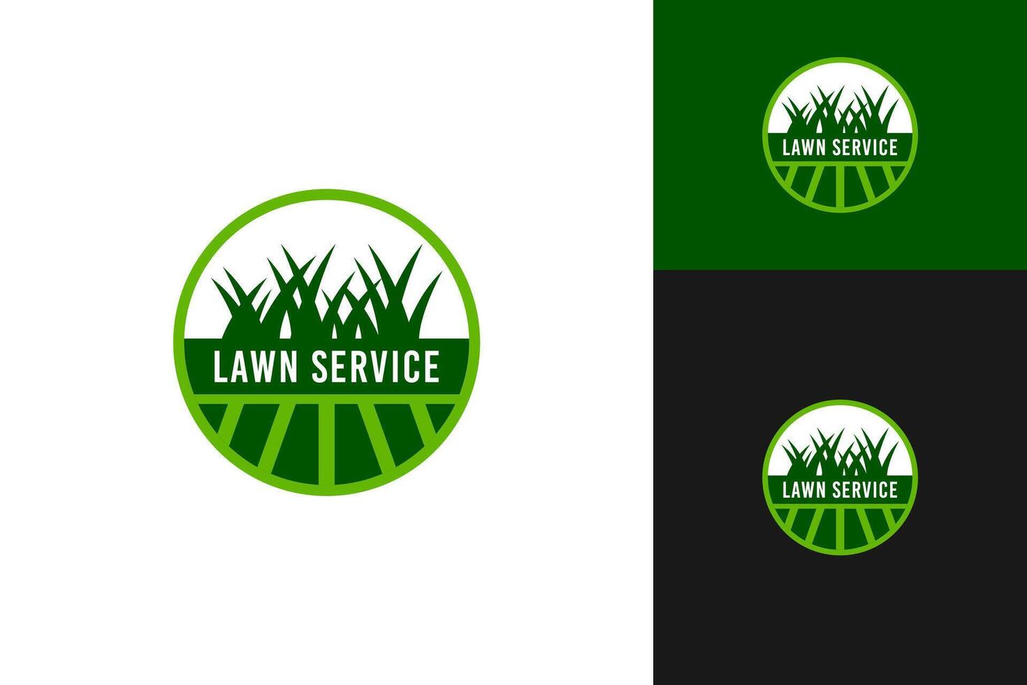 Lawn service emblem logo design template symbol illustration vector