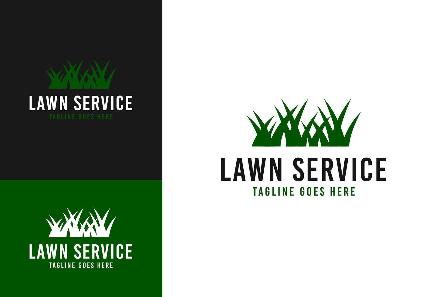 grass for lawn service logo design template symbol illustration vector