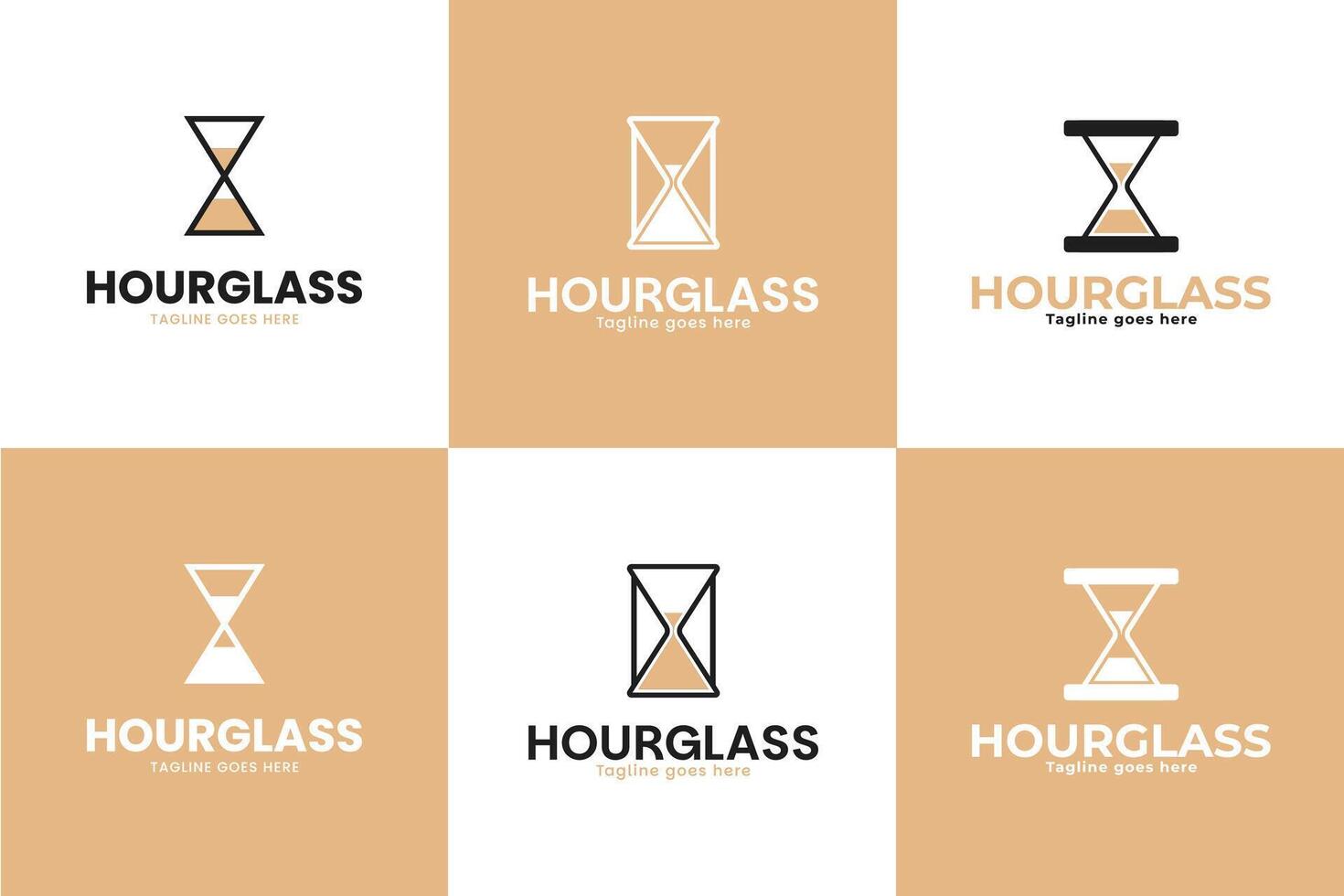 Set collection of hourglass logo design template illustration vector