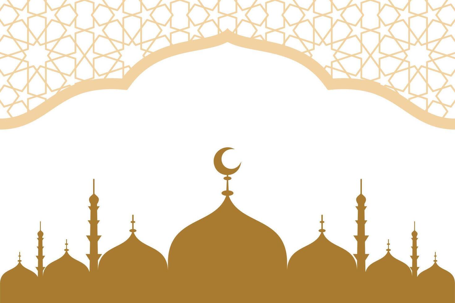 Eid Mubarak Landscape Greeting Card and Wishes with Beautiful Floral Moon and Masjid for Promotional Advertise. vector