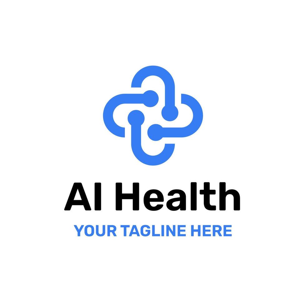 Cross Health Care Hospital AI Data Technology Logo vector