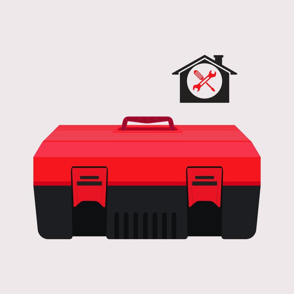 Plastic tools box storage design illustration vector
