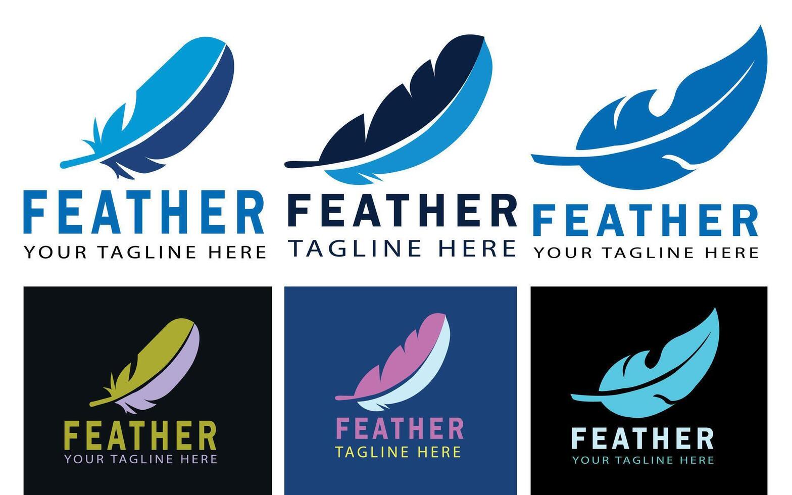Feather logo designs vector