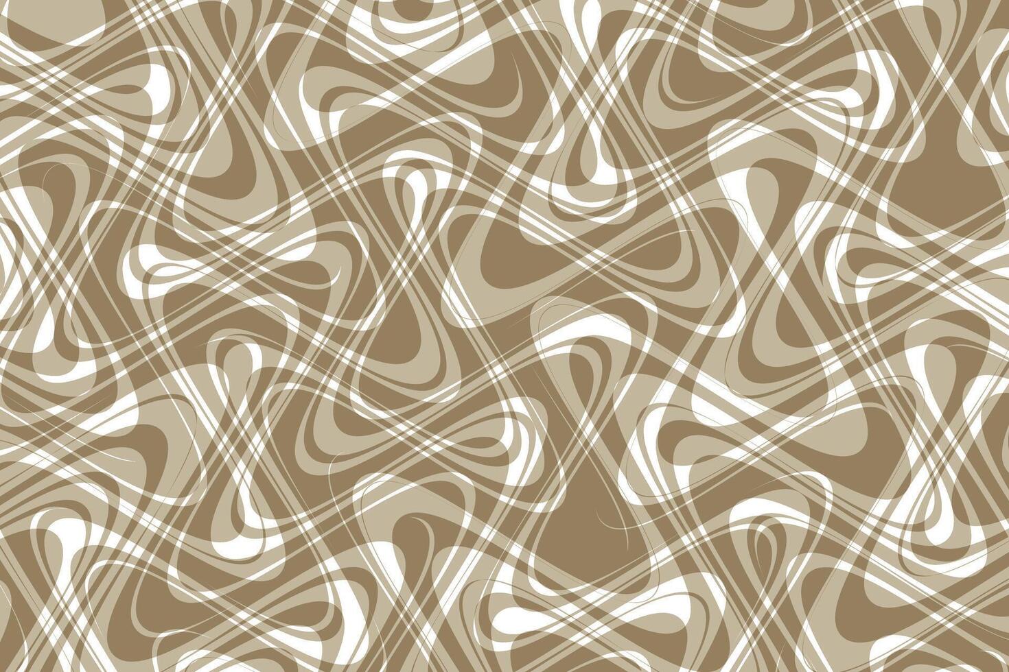 simple abstract light brown color creative wavy plaid line pattern abstract geometric pattern with swirling plaid lines in beige and white vector