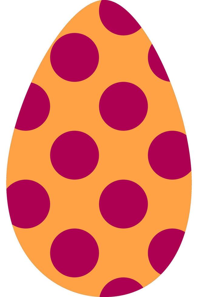 an orange and red polka dot egg with a white background vector