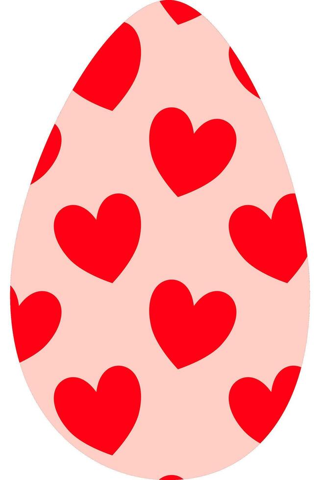 a red heart shaped egg with hearts on it vector