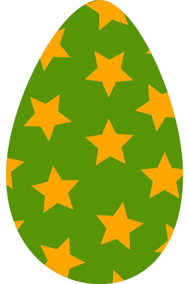 an flat easter egg with yellow stars on it vector
