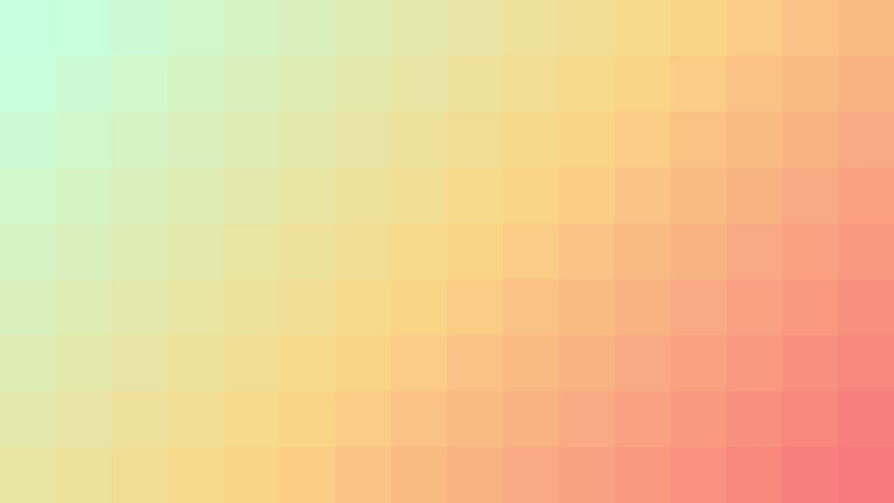 Vibrant abstract pixel background features a smooth, colorful gradient of horizontal stripes from soft green to sunny yellow and rosy pink, creating a warm and inviting aesthetic. vector