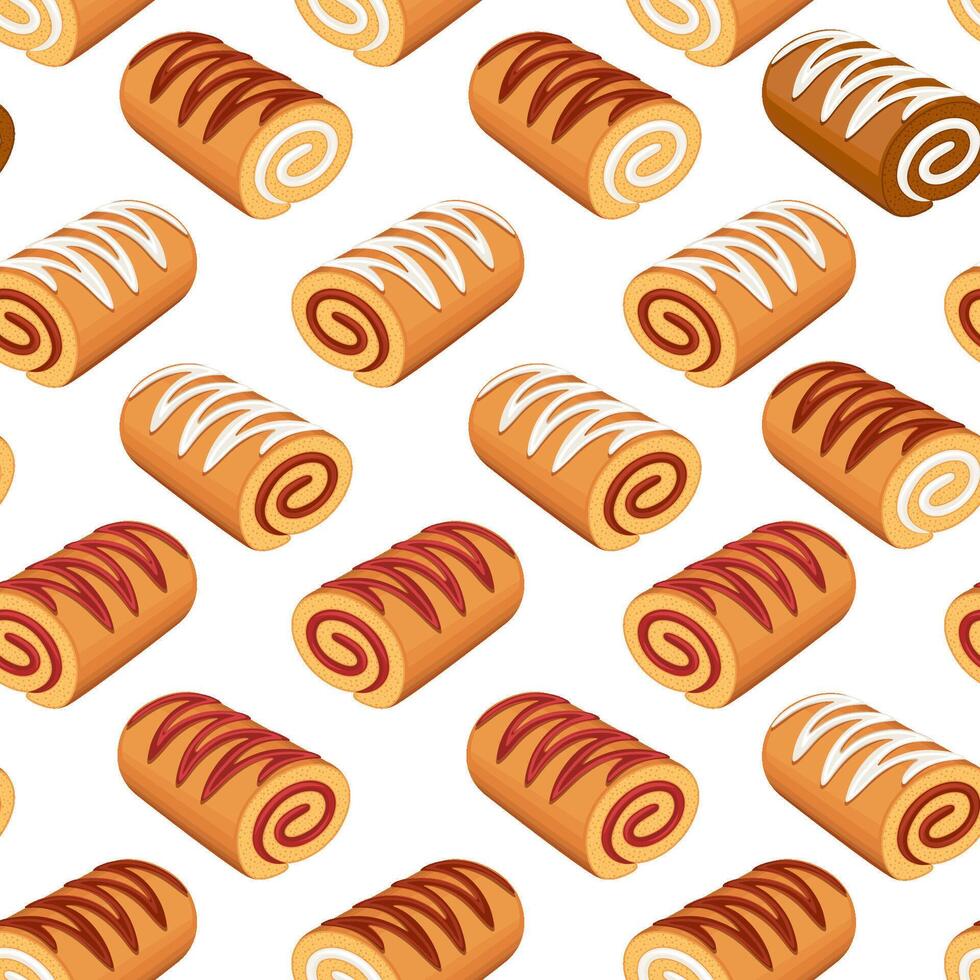 Food seamless pattern design on white. Donuts background. Seamless pattern with donuts. Donut pattern for fabric, wrapping paper, packaging, coffee and bakery shops. Hand Drawn illustration. vector