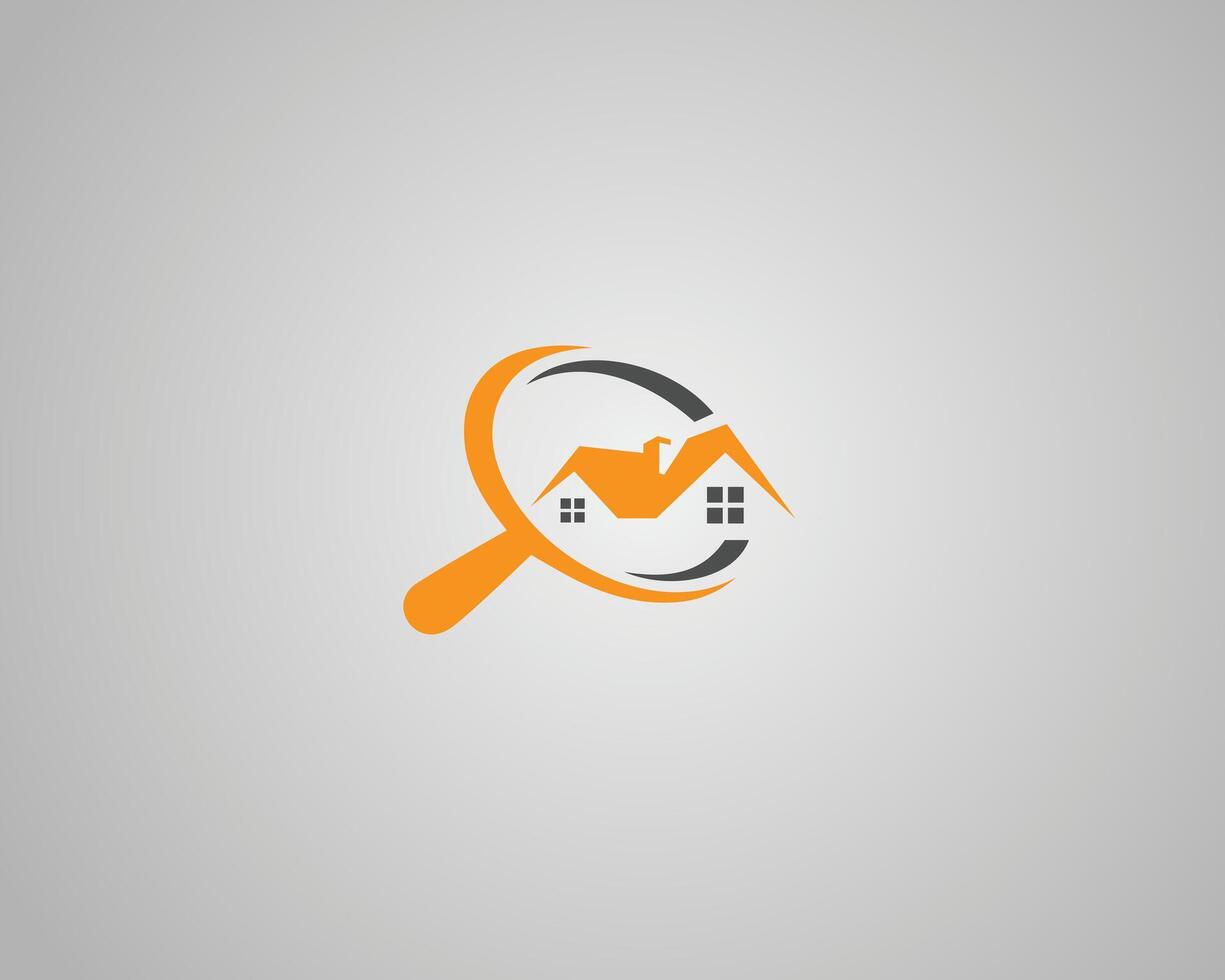 Search property house with magnifying glass house search logo icon design concept template vector