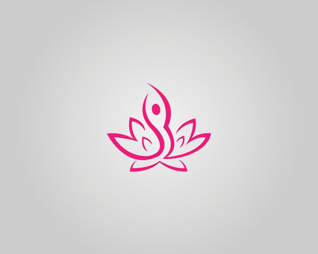 Yoga or Human Meditation Logo Design Template. vector