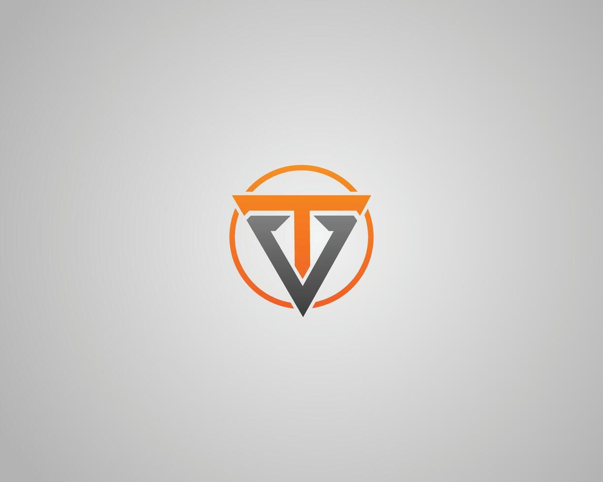 Letter VT, TV triangle unique logo design concept template. vector