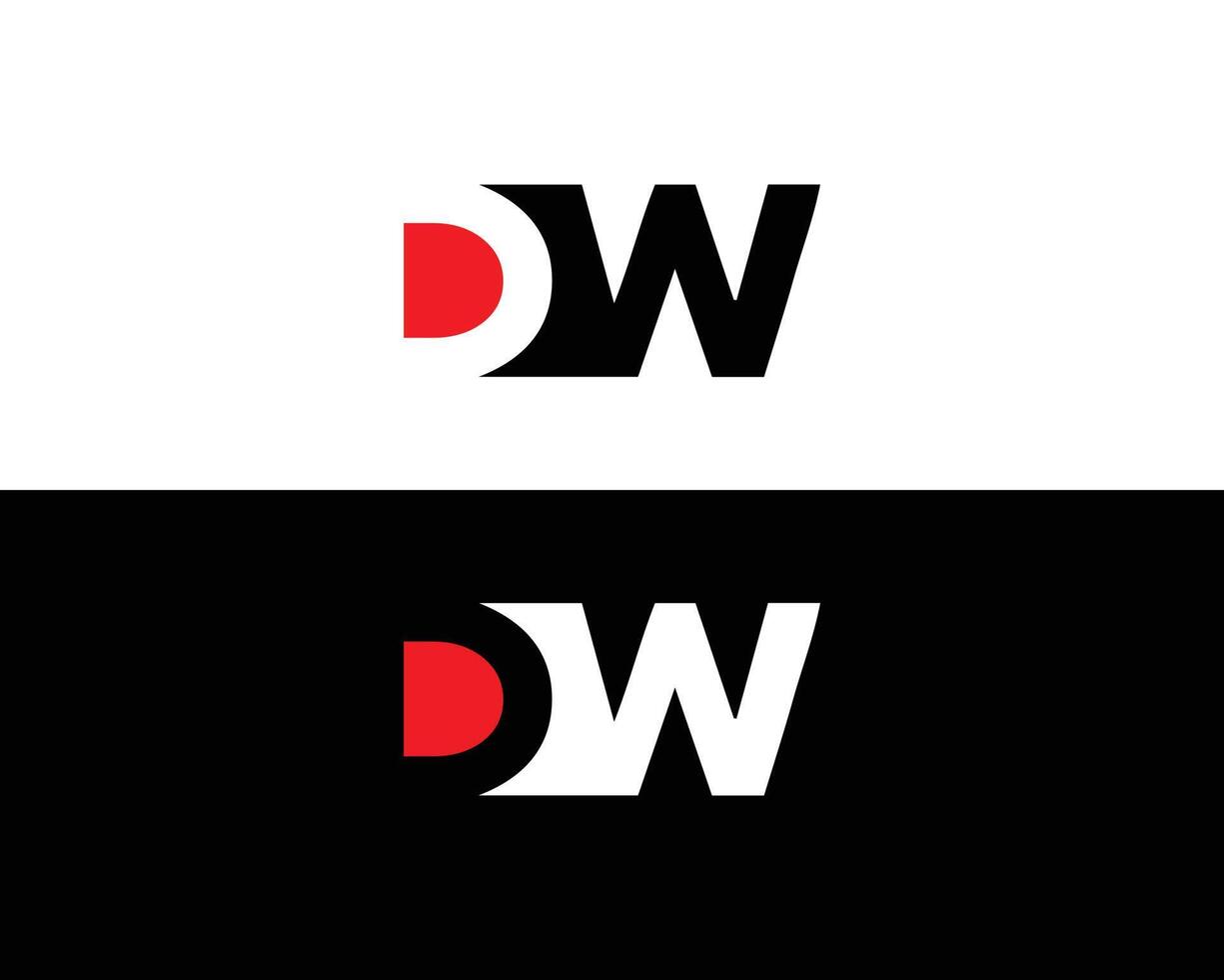 Alphabet Initial Letter DW Logo Design Modern Template. vector