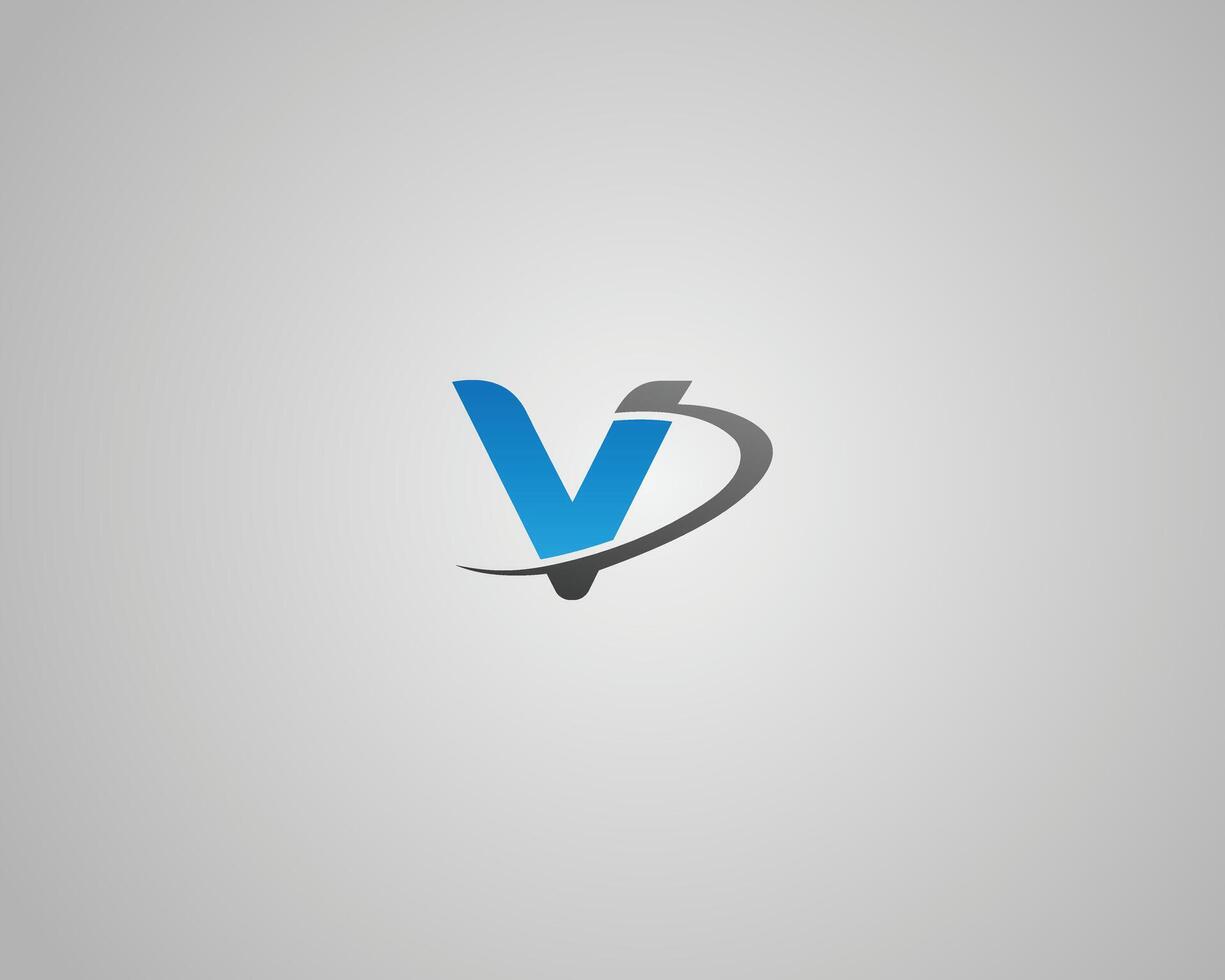 Letter V unique abstract logo design concept template. vector