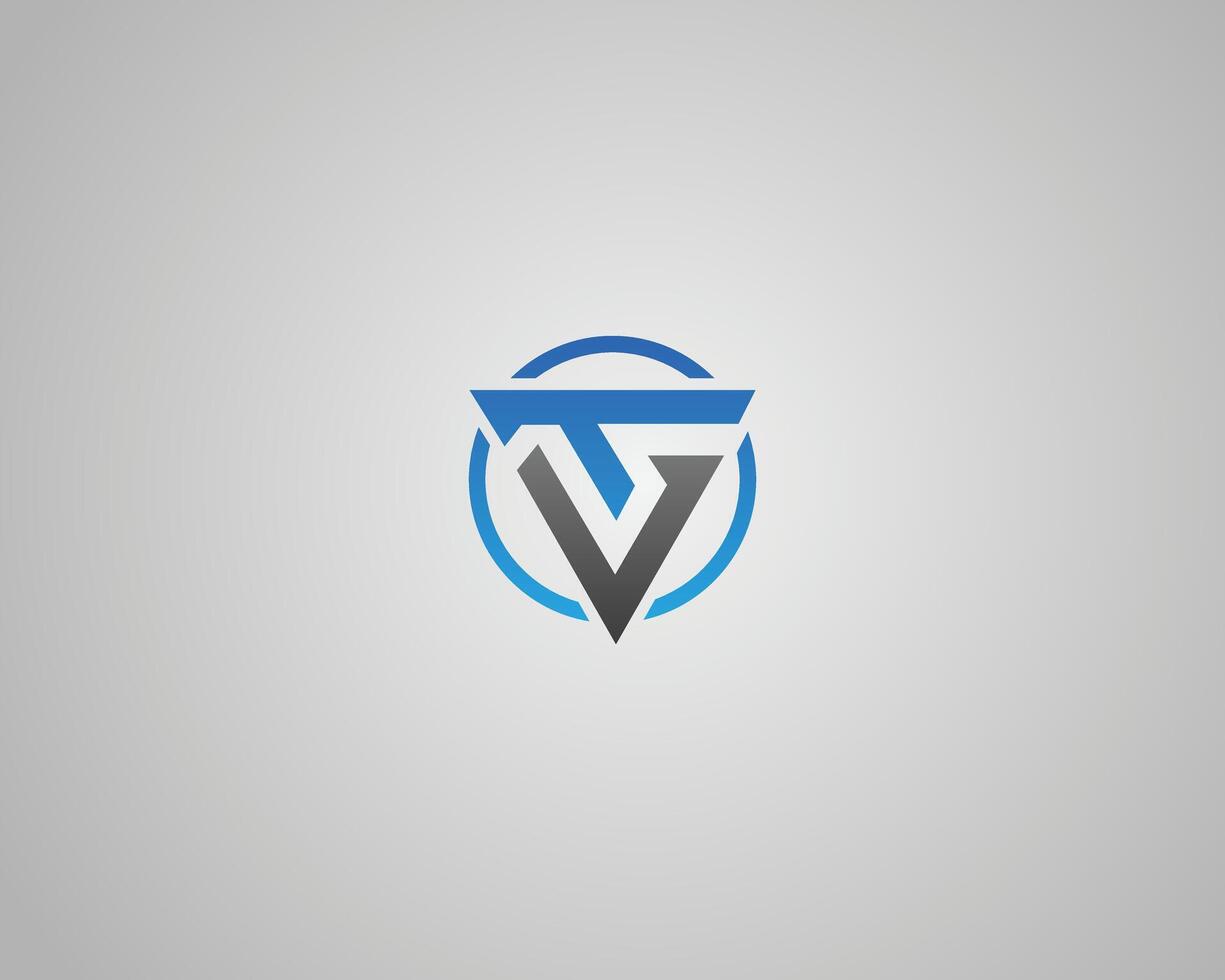 Letter VT or TV triangle logo design concept template. vector