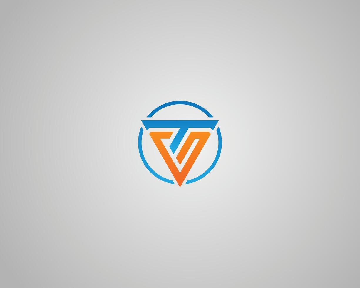 Triangle letter GT or TG unique logo design concept template. vector