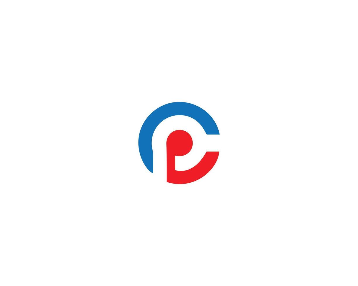 Alphabet Initial Letter CP or PC Logo Design Modern Template. vector