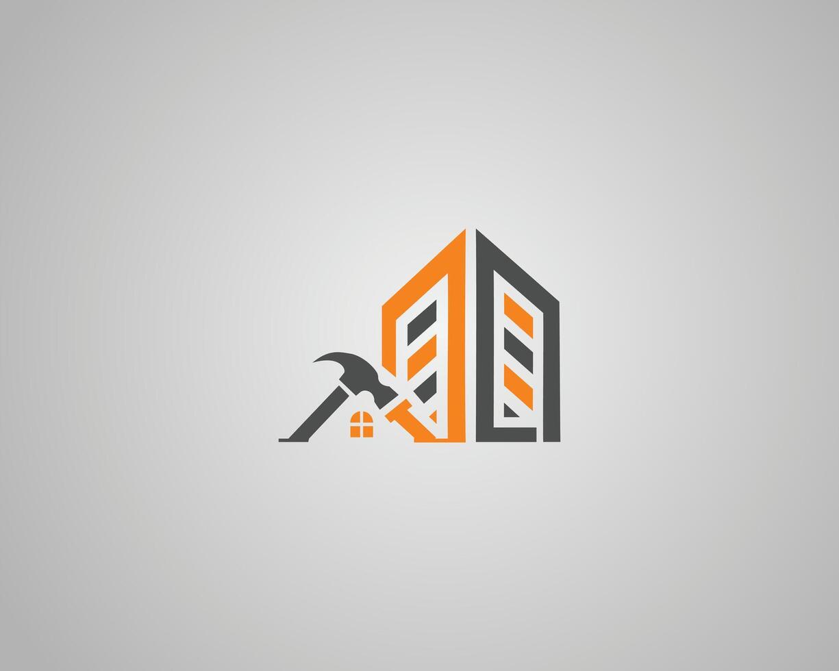 Construction and Building Repair Logo Design Concept Modern Template. vector