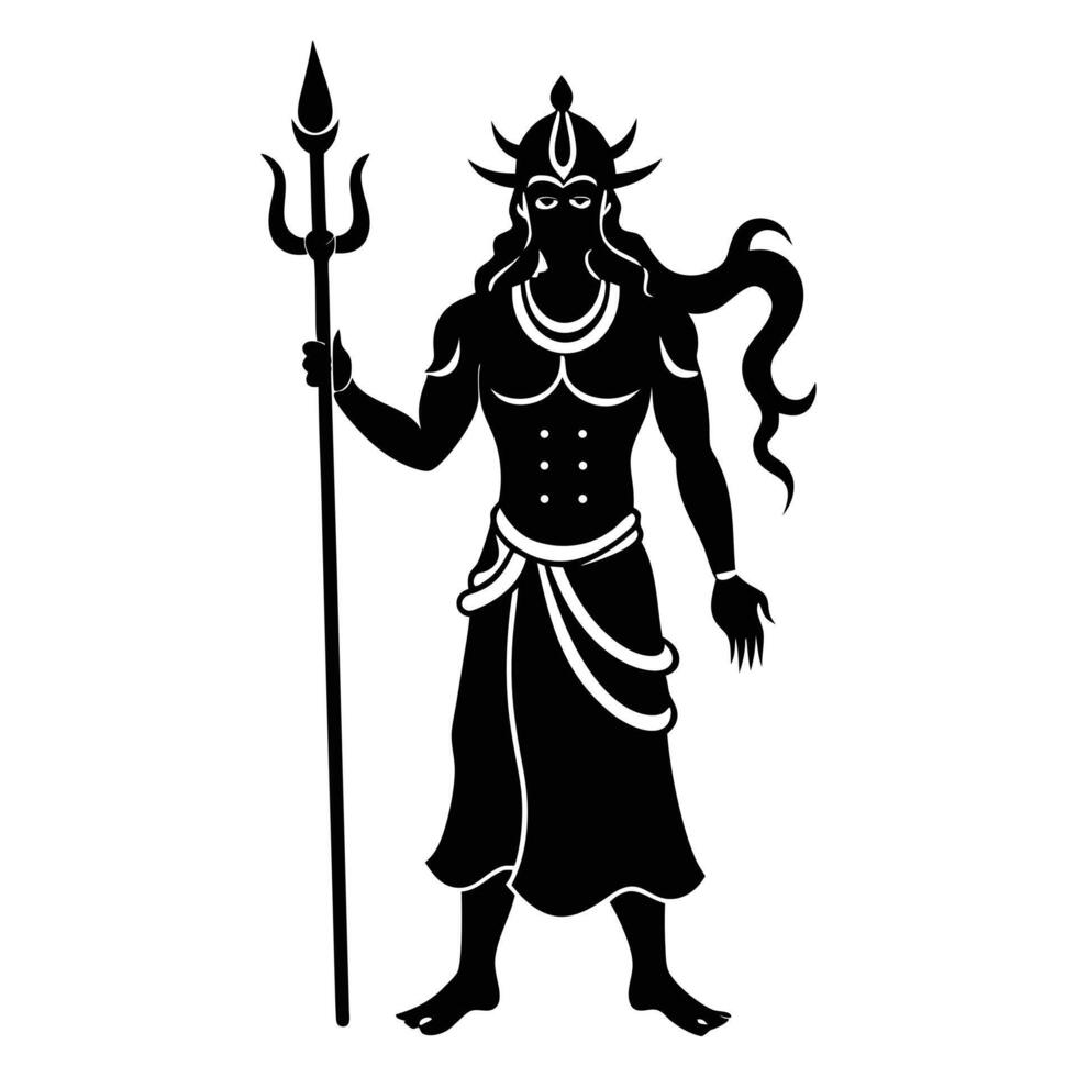 The Divine Silhouette Lord Shiva in Shadows vector