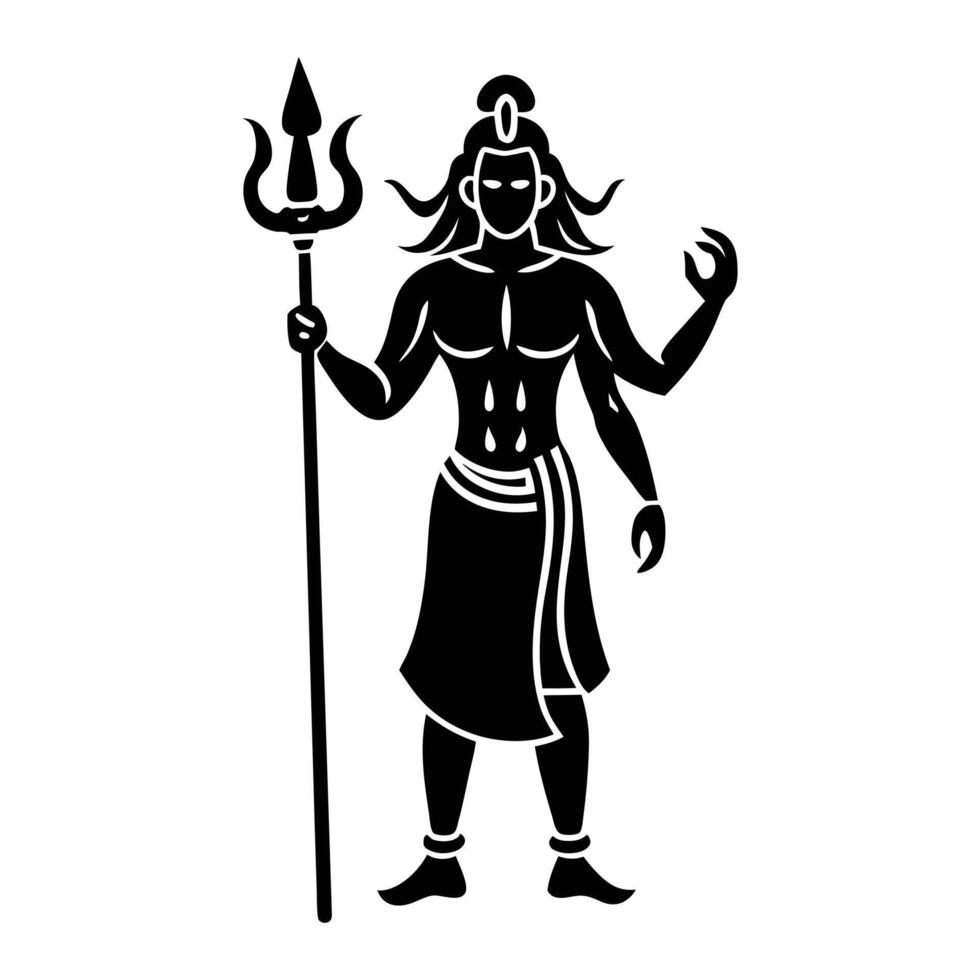 The Lord of Destruction A Silhouette of Shivas Might vector