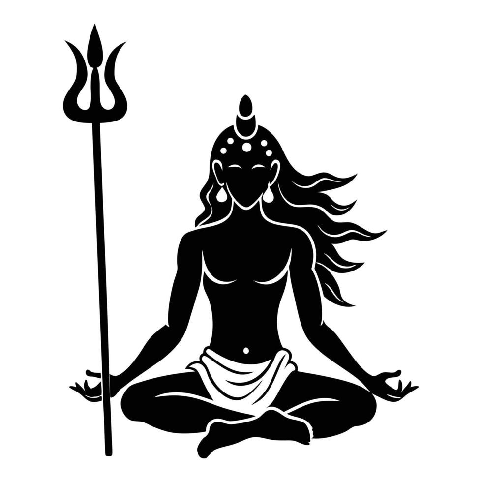 The Eternal Yogi Shivas Shadow in Meditation vector