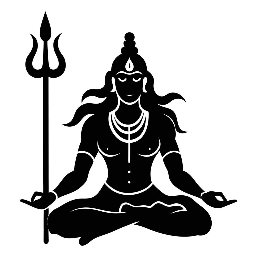 Shivas Silhouette The Cosmic Dancer in Stillness vector