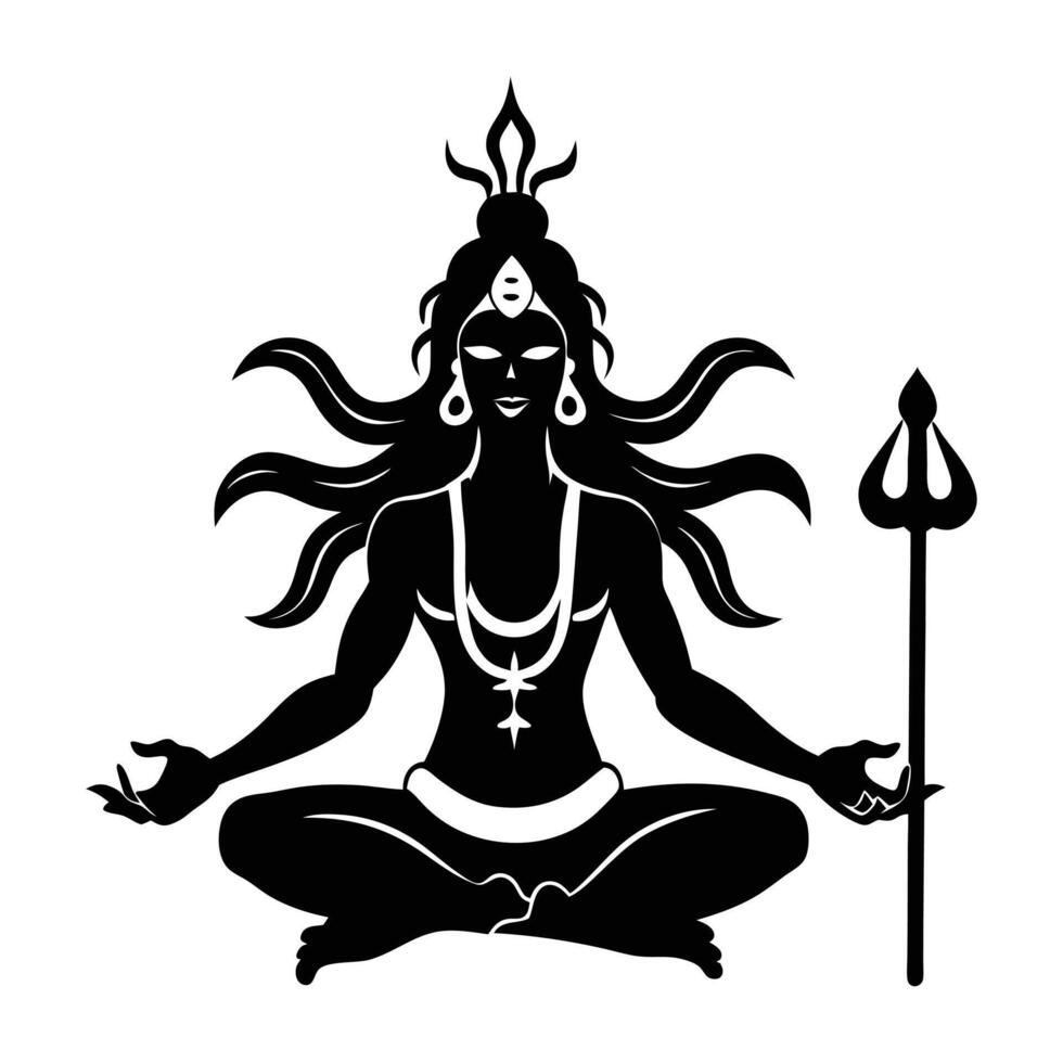 Mahadev Silhouette The Symbol of Power and Peace vector